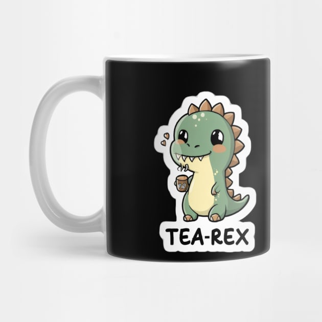 Tea rex having tea by Spaceboyishere